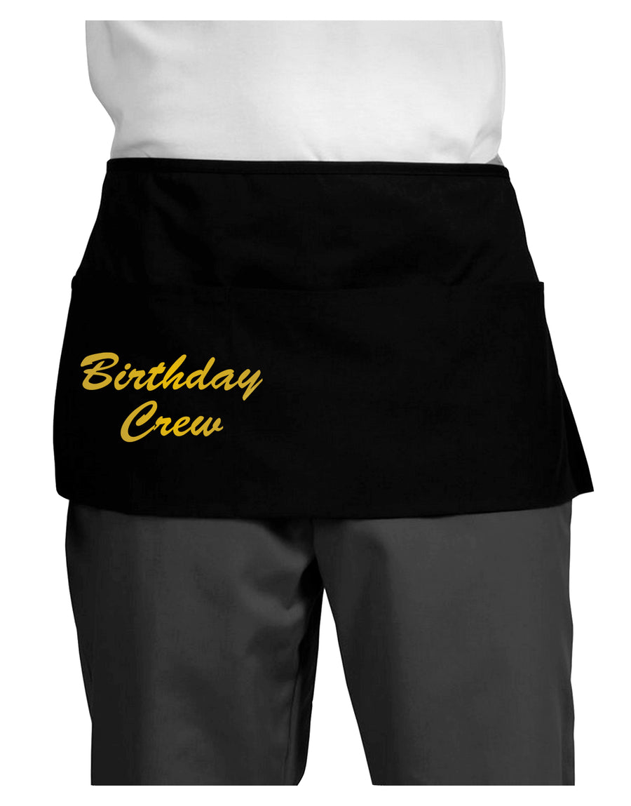 Birthday Crew Text Dark Adult Mini Waist Apron, Server Apron by TooLoud-Bib Apron-TooLoud-Black-One-Size-Davson Sales