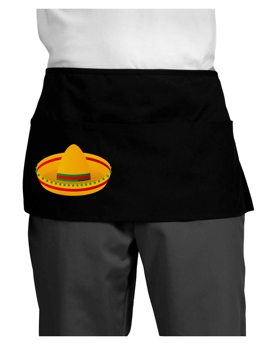 Sombrero Design Dark Adult Mini Waist Apron, Server Apron by TooLoud-Mini Waist Apron-TooLoud-Black-One-Size-Davson Sales