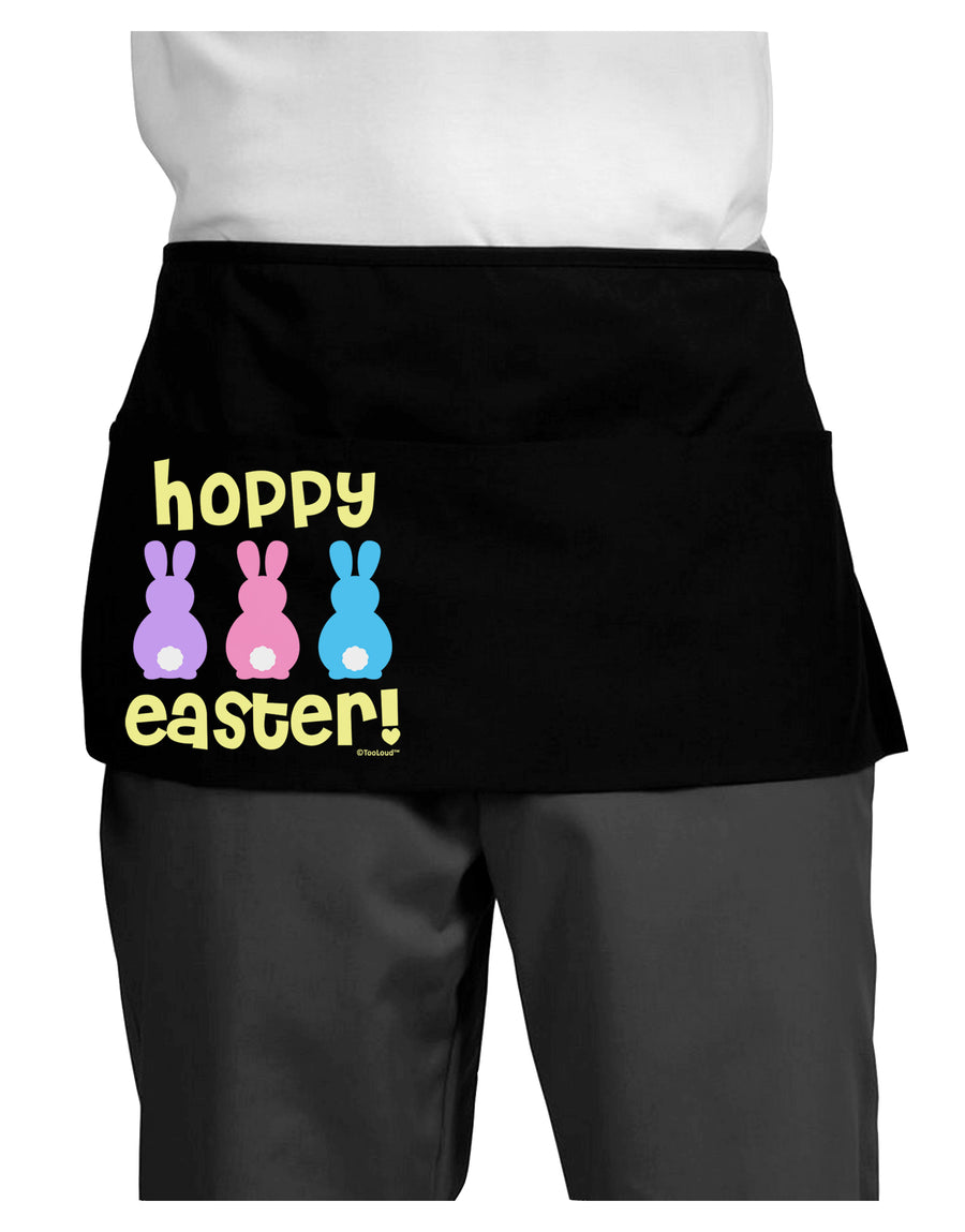 Three Easter Bunnies - Hoppy Easter Dark Adult Mini Waist Apron, Server Apron by TooLoud-Mini Waist Apron-TooLoud-Black-One-Size-Davson Sales