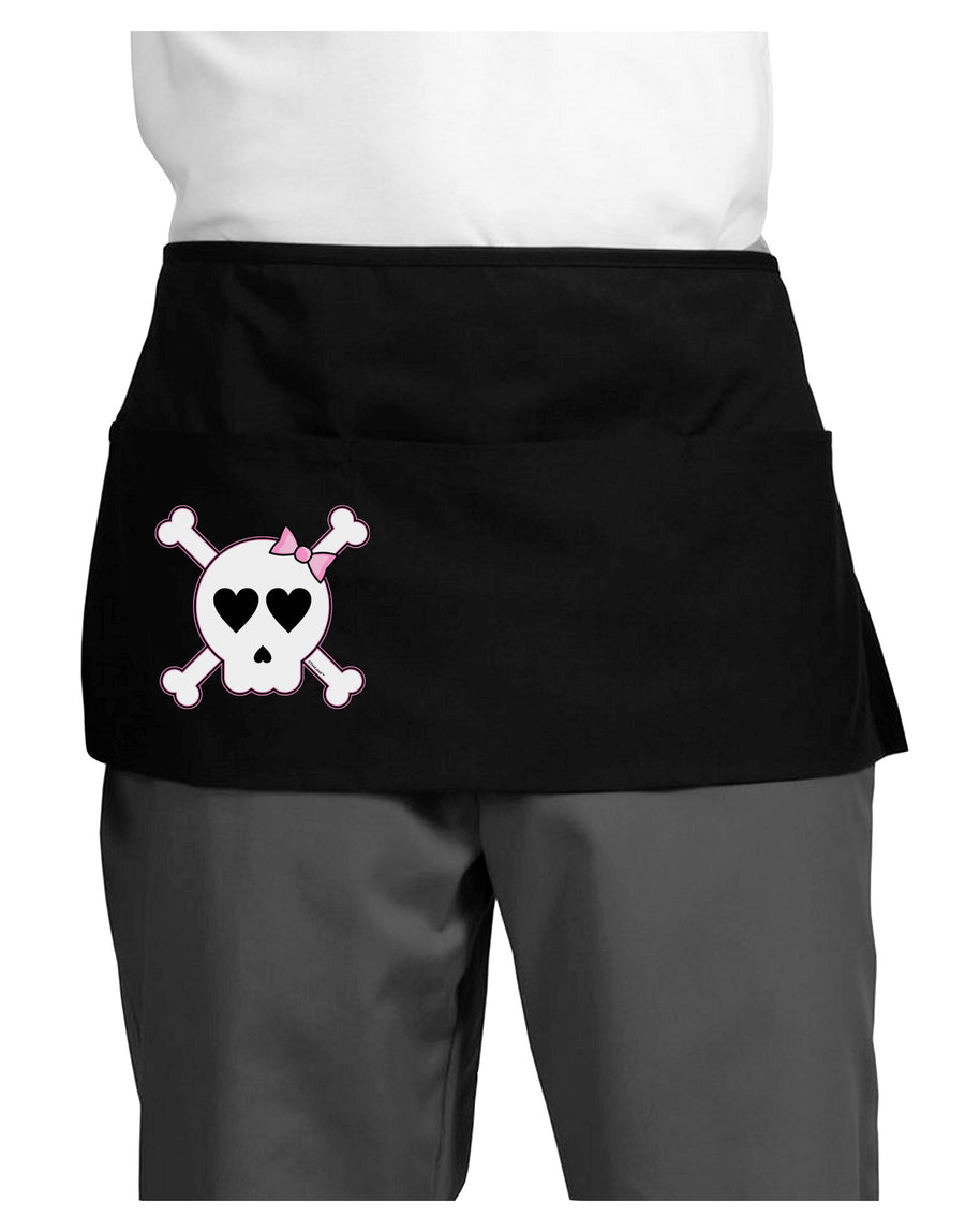 Skull and Crossbones Girl Dark Adult Mini Waist Apron, Server Apron-Mini Waist Apron-TooLoud-Black-One-Size-Davson Sales