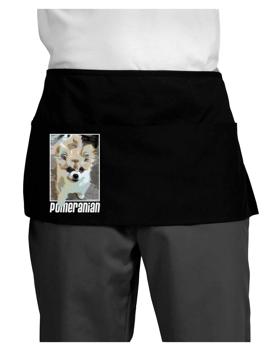 Pomeranian Step Out Dark Adult Mini Waist Apron, Server Apron by TooLoud-Mini Waist Apron-TooLoud-Black-One-Size-Davson Sales