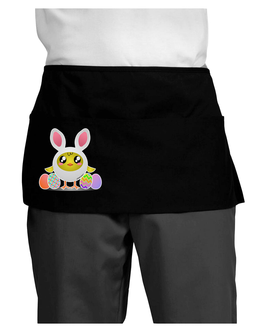 Chick In Bunny Costume Dark Adult Mini Waist Apron, Server Apron-Mini Waist Apron-TooLoud-Black-One-Size-Davson Sales