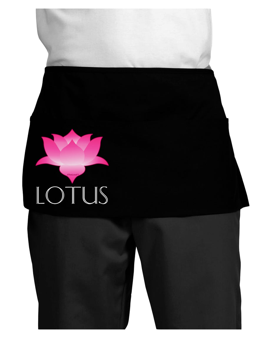 Lotus Flower Design Gradient - Text Dark Adult Mini Waist Apron, Server Apron by TooLoud-Mini Waist Apron-TooLoud-Black-One-Size-Davson Sales