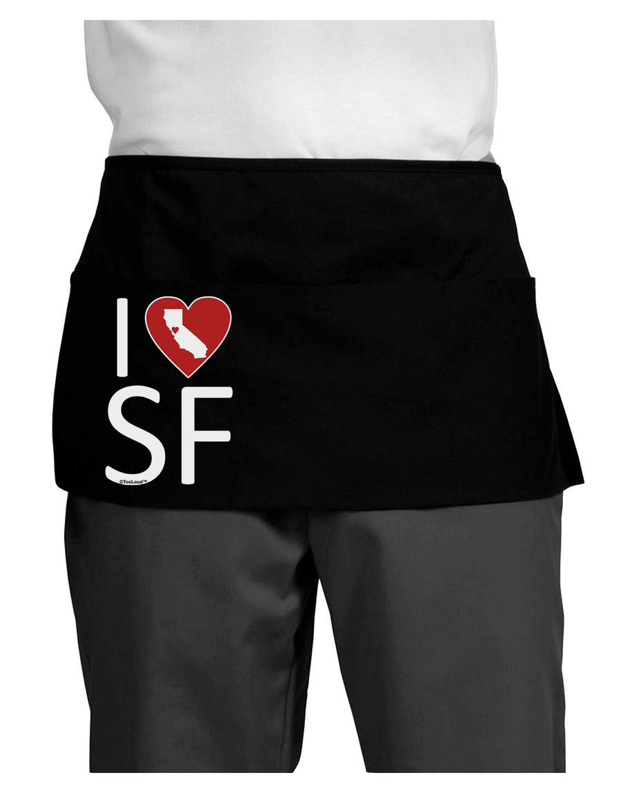 I Heart San Francisco Dark Adult Mini Waist Apron, Server Apron-Mini Waist Apron-TooLoud-Black-One-Size-Davson Sales