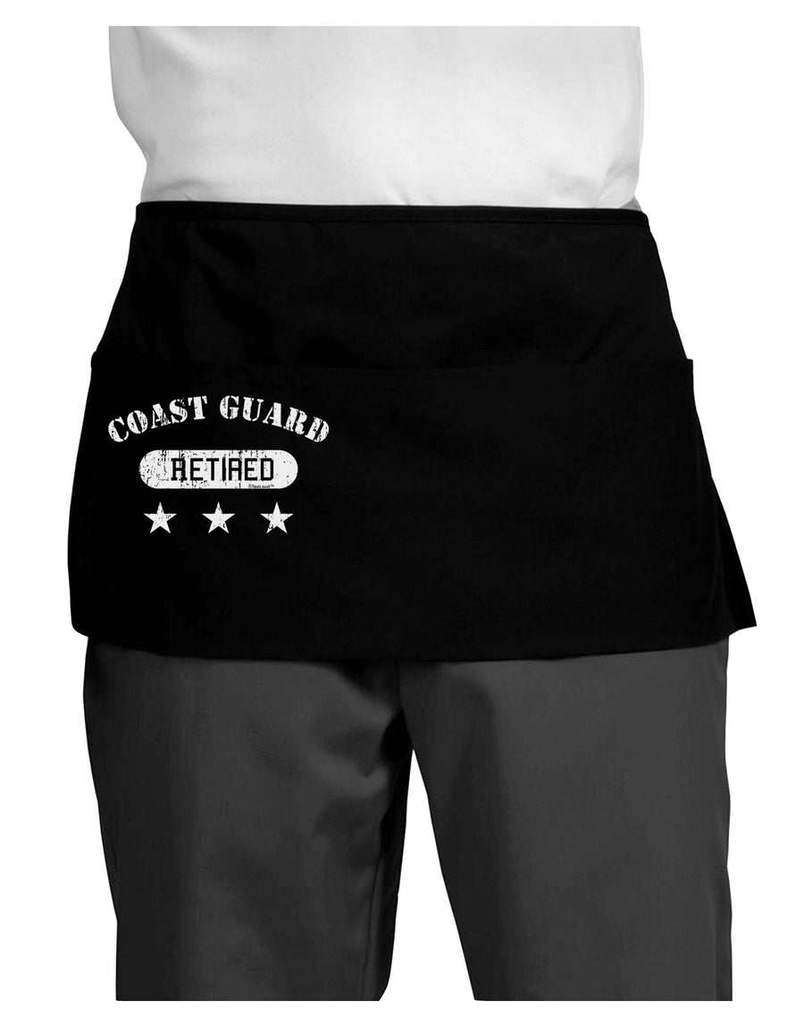 Retired Coast Guard Dark Adult Mini Waist Apron, Server Apron-Mini Waist Apron-TooLoud-Black-One-Size-Davson Sales