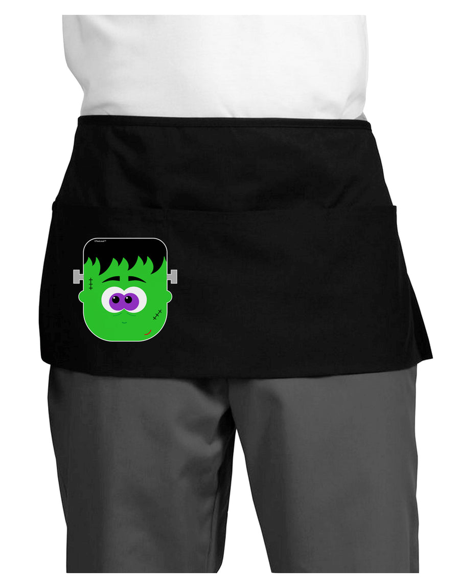 Frankenstein Face Halloween Dark Adult Mini Waist Apron, Server Apron-Mini Waist Apron-TooLoud-Black-One-Size-Davson Sales