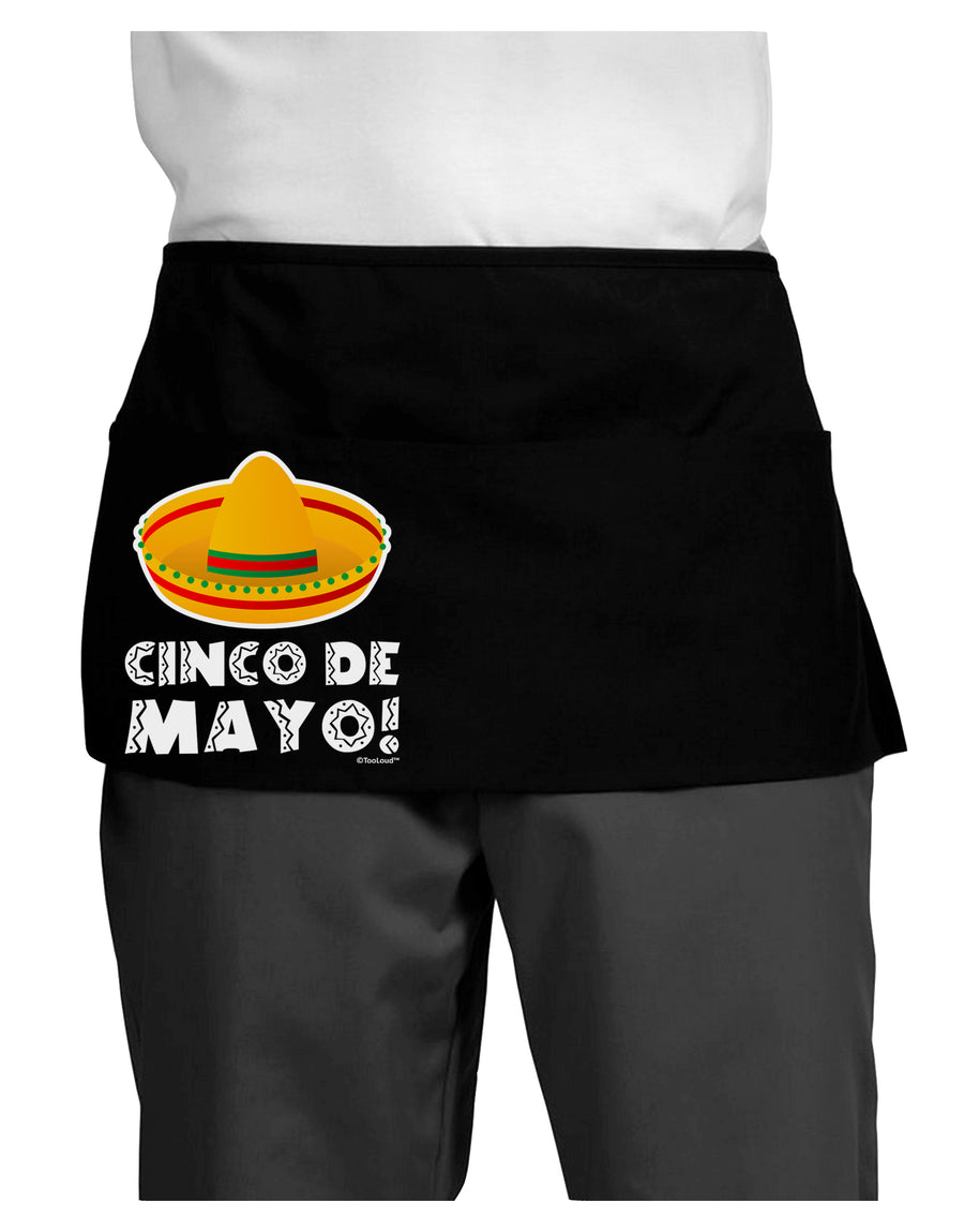 Sombrero Design - Cinco de Mayo Dark Adult Mini Waist Apron, Server Apron by TooLoud-Mini Waist Apron-TooLoud-Black-One-Size-Davson Sales