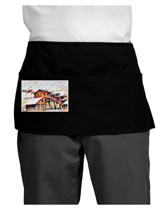 Mine Scene Colorado Watercolor Dark Adult Mini Waist Apron, Server Apron-Mini Waist Apron-TooLoud-Black-One-Size-Davson Sales