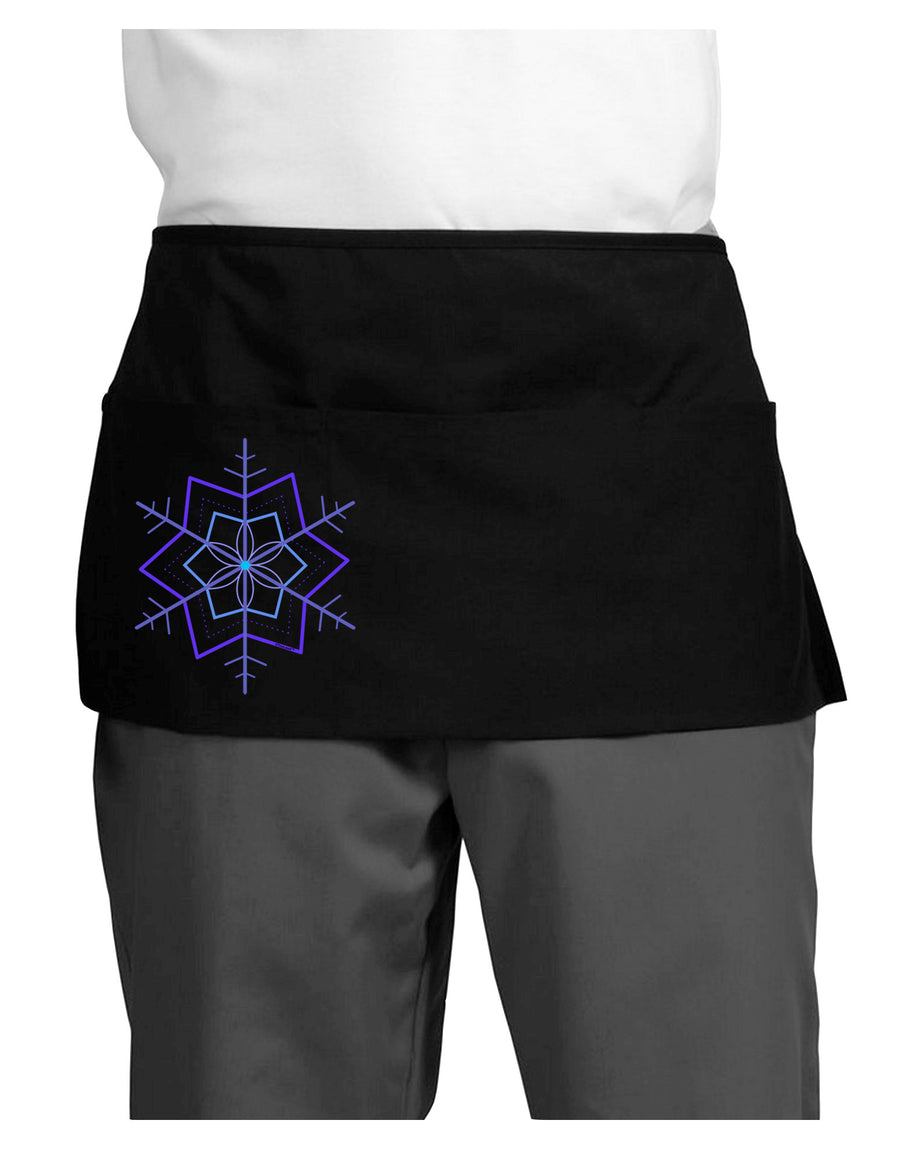 Snowflake Star Christmas Dark Adult Mini Waist Apron, Server Apron-Mini Waist Apron-TooLoud-Black-One-Size-Davson Sales