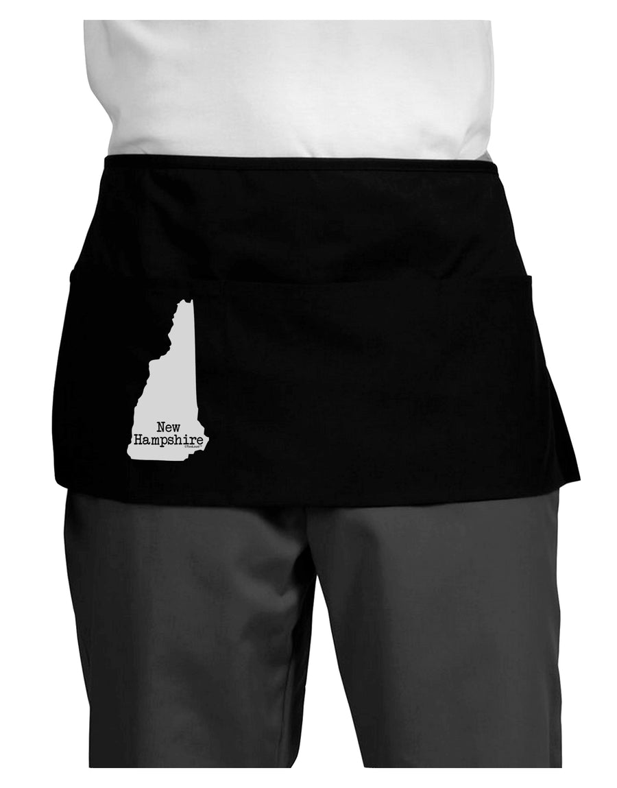 New Hampshire - United States Shape Dark Adult Mini Waist Apron, Server Apron by TooLoud-Mini Waist Apron-TooLoud-Black-One-Size-Davson Sales