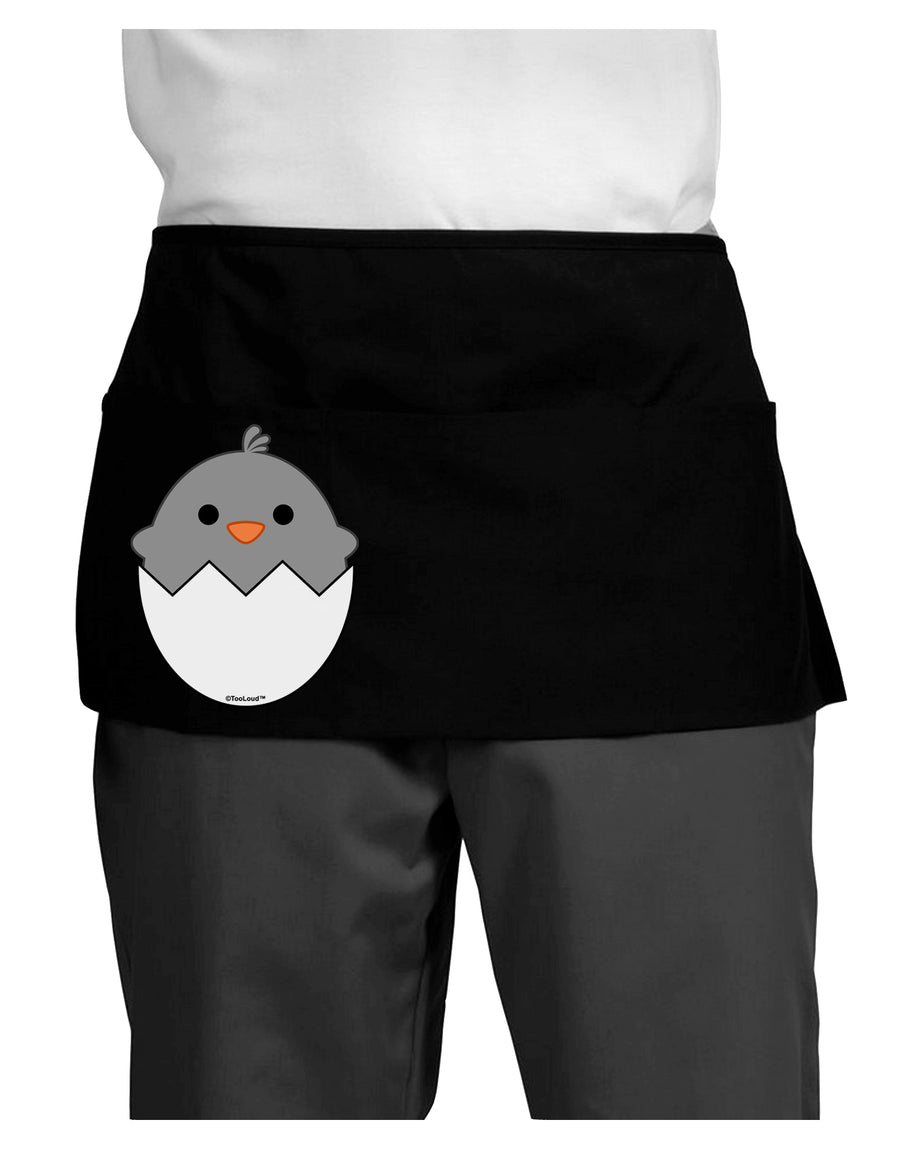 Cute Hatching Chick - Gray Dark Adult Mini Waist Apron, Server Apron by TooLoud-Mini Waist Apron-TooLoud-Black-One-Size-Davson Sales