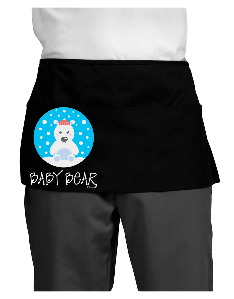 Matching Polar Bear Family - Baby Bear Dark Adult Mini Waist Apron, Server Apron by TooLoud-Mini Waist Apron-TooLoud-Black-One-Size-Davson Sales