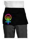 Rainbow Distressed Feminism Symbol Dark Adult Mini Waist Apron, Server Apron-Mini Waist Apron-TooLoud-Black-One-Size-Davson Sales
