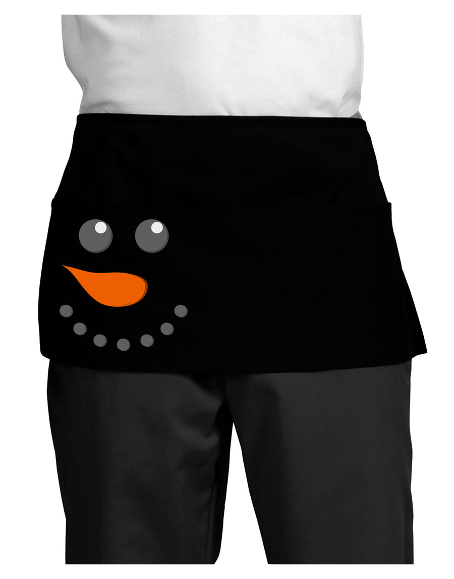 Snowman Face Christmas Dark Adult Mini Waist Apron, Server Apron-Mini Waist Apron-TooLoud-Black-One-Size-Davson Sales