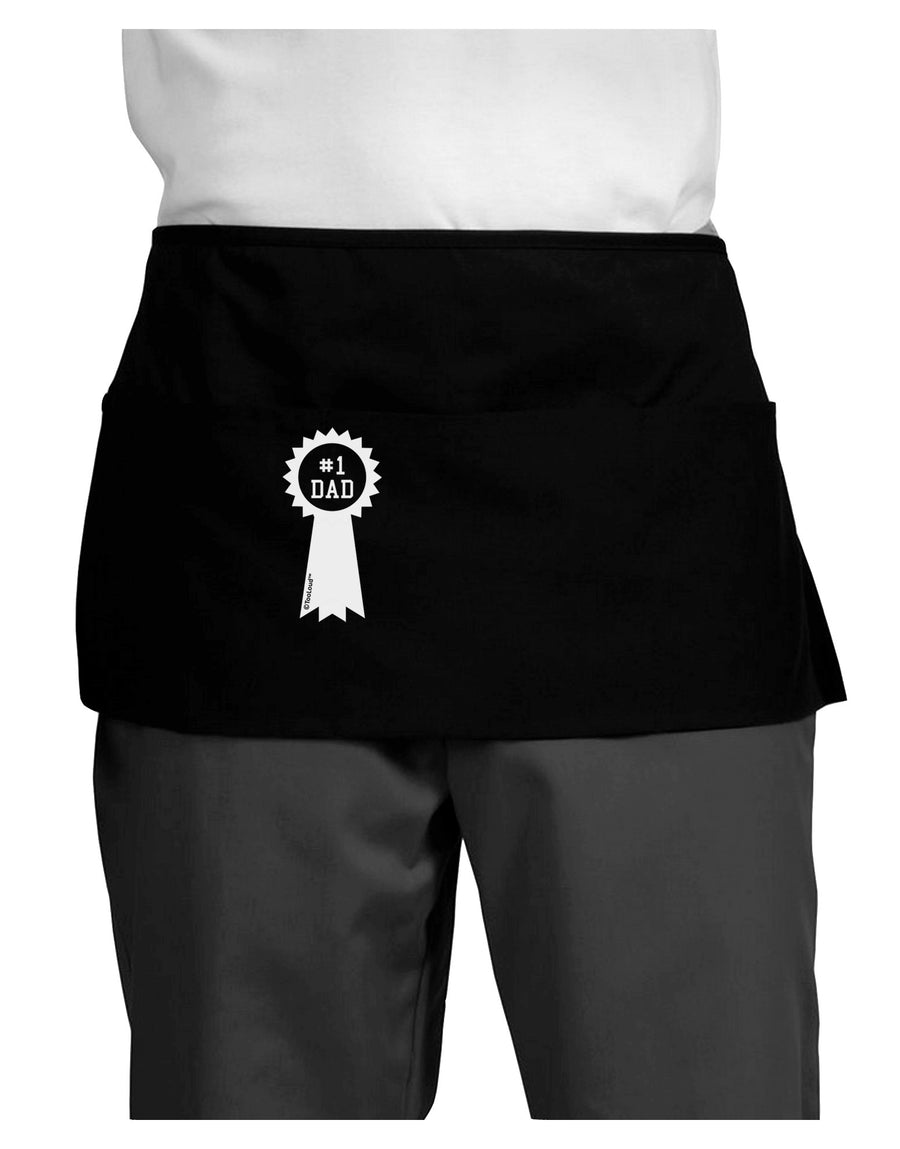 Number One Dad Award Ribbon Dark Adult Mini Waist Apron, Server Apron-Mini Waist Apron-TooLoud-Black-One-Size-Davson Sales