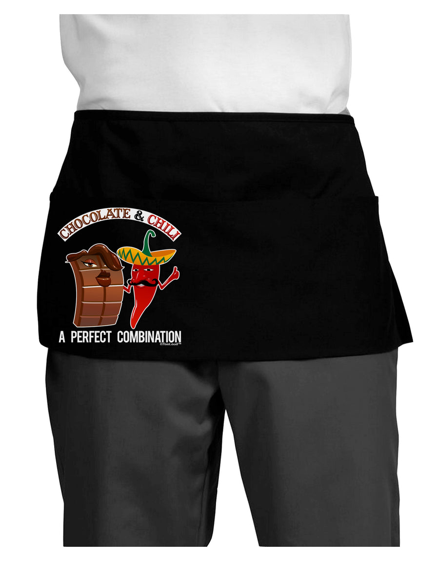 Chiles and Chocolate Dark Adult Mini Waist Apron, Server Apron-Mini Waist Apron-TooLoud-Black-One-Size-Davson Sales