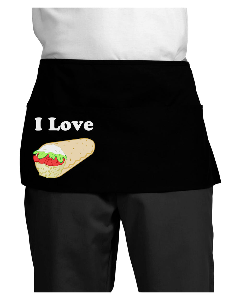 I Love Burritos - Funny Food Dark Adult Mini Waist Apron, Server Apron-Mini Waist Apron-TooLoud-Black-One-Size-Davson Sales