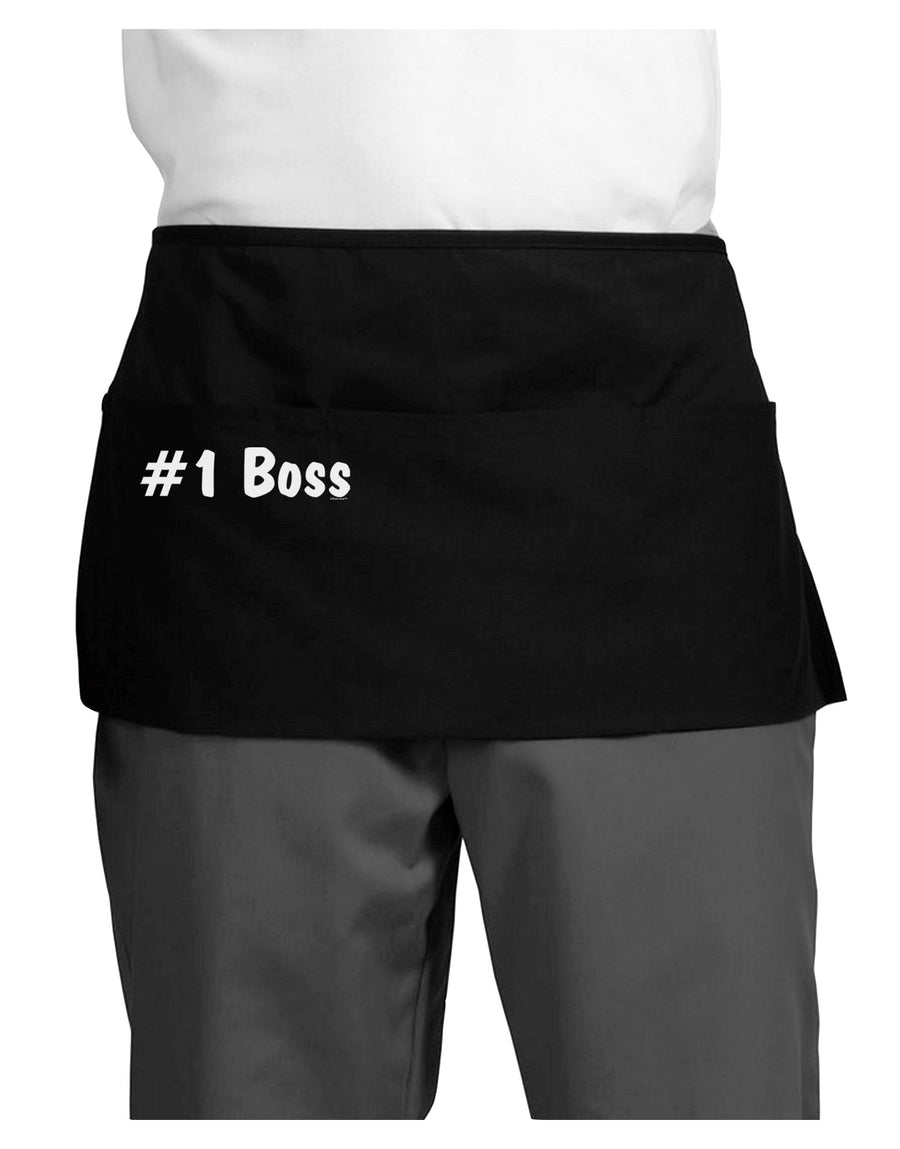 #1 Boss Text - Boss Day Dark Adult Mini Waist Apron, Server Apron