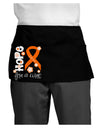 Hope for a Cure - Orange Ribbon Leukemia - Flowers Dark Adult Mini Waist Apron, Server Apron-Mini Waist Apron-TooLoud-Black-One-Size-Davson Sales