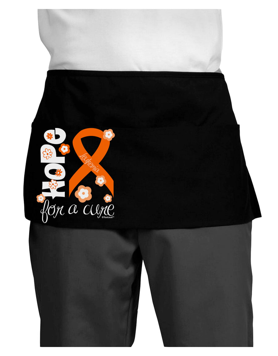 Hope for a Cure - Orange Ribbon Leukemia - Flowers Dark Adult Mini Waist Apron, Server Apron-Mini Waist Apron-TooLoud-Black-One-Size-Davson Sales