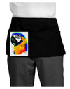 Brightly Colored Parrot Watercolor Dark Adult Mini Waist Apron, Server Apron-Mini Waist Apron-TooLoud-Black-One-Size-Davson Sales