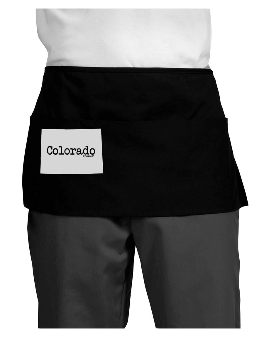 Colorado - United States Shape Dark Adult Mini Waist Apron, Server Apron by TooLoud-Mini Waist Apron-TooLoud-Black-One-Size-Davson Sales