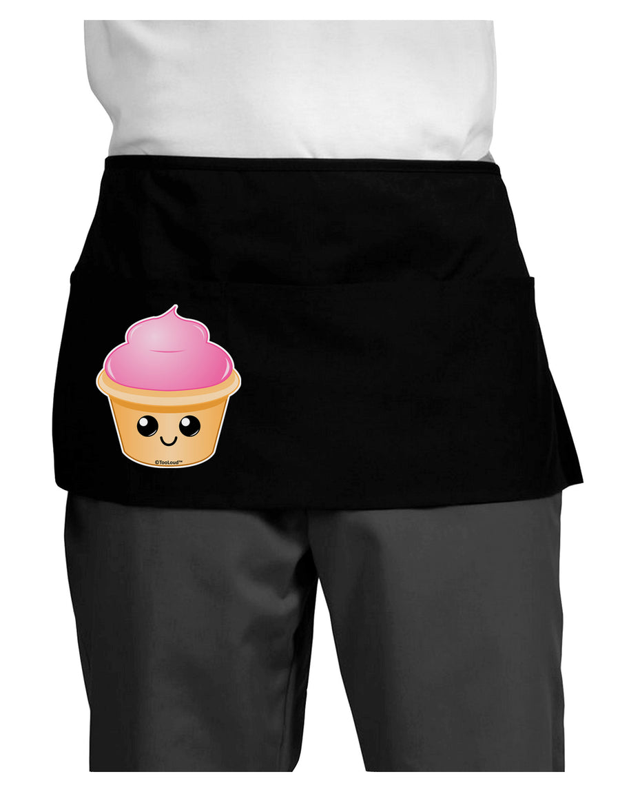 Cute Cupcake Design #2 Dark Adult Mini Waist Apron, Server Apron by TooLoud-Mini Waist Apron-TooLoud-Black-One-Size-Davson Sales