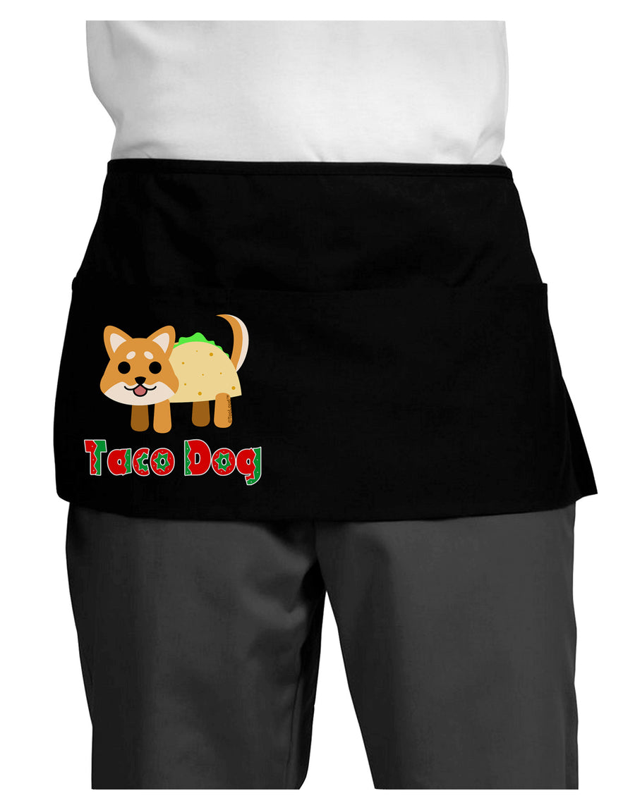 Cute Taco Dog Text Dark Adult Mini Waist Apron, Server Apron-Mini Waist Apron-TooLoud-Black-One-Size-Davson Sales