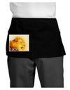 Lion Watercolor 3 Text Dark Adult Mini Waist Apron, Server Apron-Mini Waist Apron-TooLoud-Black-One-Size-Davson Sales