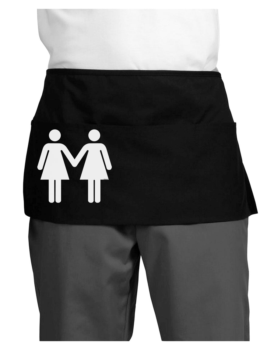 Lesbian Women Holding Hands LGBT Dark Adult Mini Waist Apron, Server Apron-Mini Waist Apron-TooLoud-Black-One-Size-Davson Sales