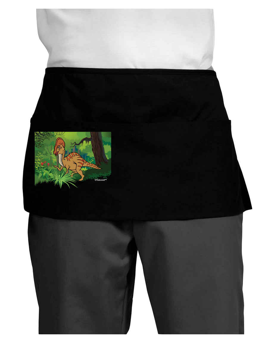 Parasaurolophus Walkeri - Without Name Dark Adult Mini Waist Apron, Server Apron-Mini Waist Apron-TooLoud-Black-One-Size-Davson Sales