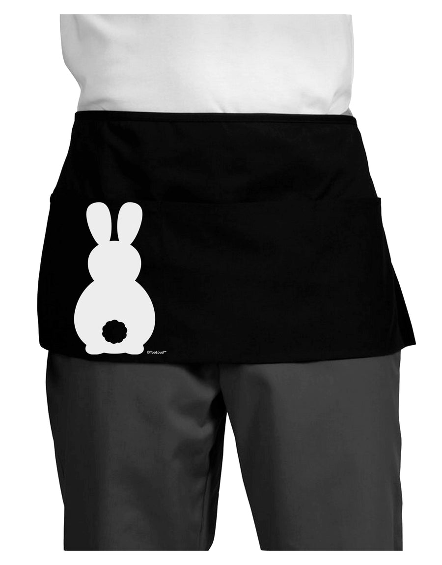 Cute Bunny Silhouette with Tail Dark Adult Mini Waist Apron, Server Apron by TooLoud-Mini Waist Apron-TooLoud-Black-One-Size-Davson Sales