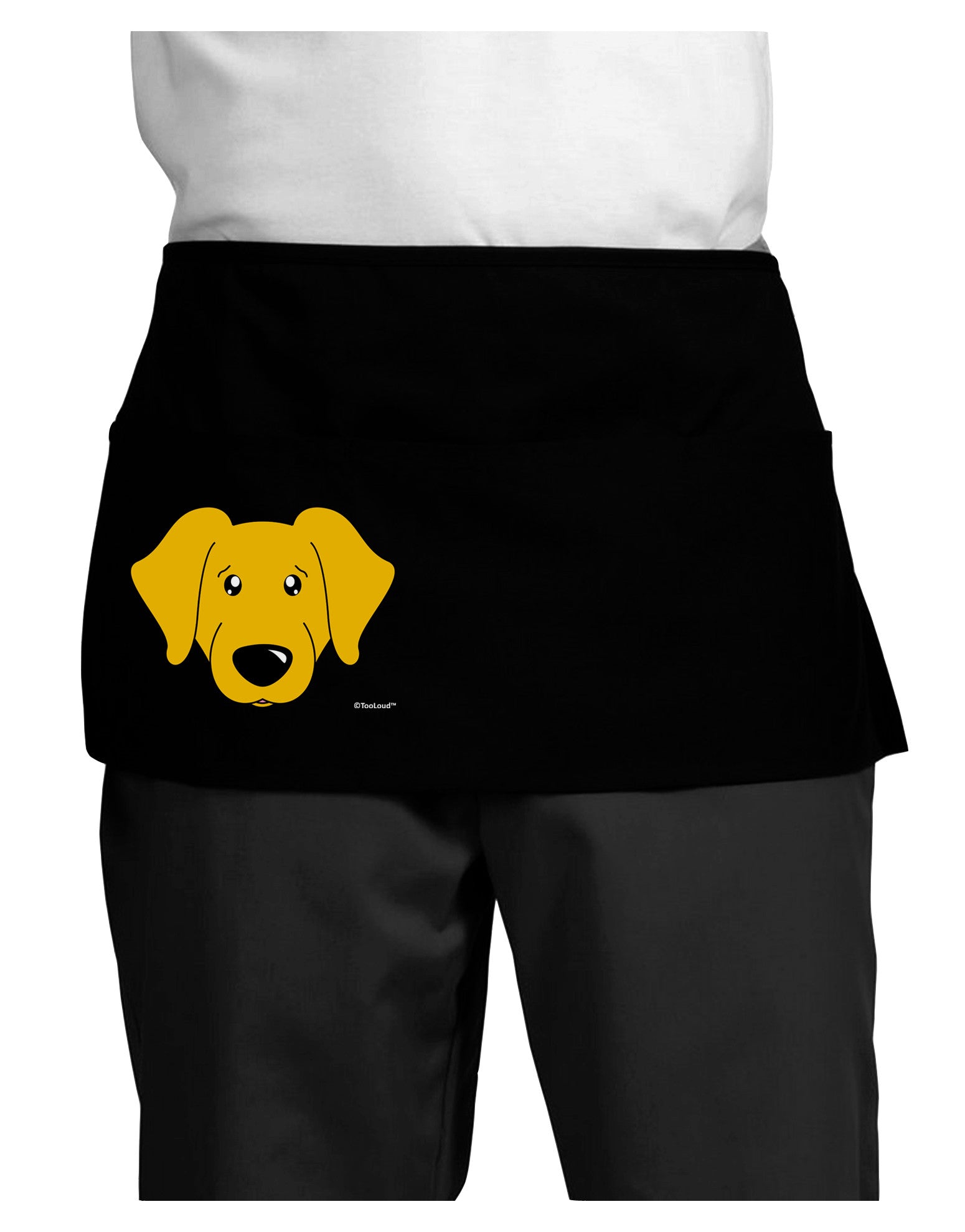 Cute Yellow Labrador Retriever Dog Dark Adult Mini Waist Apron, Server ...