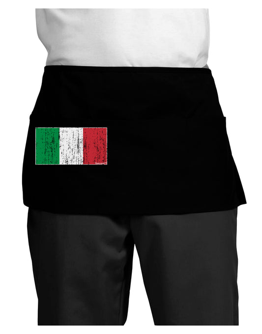Italian Flag - Distressed Dark Adult Mini Waist Apron, Server Apron by TooLoud-Mini Waist Apron-TooLoud-Black-One-Size-Davson Sales