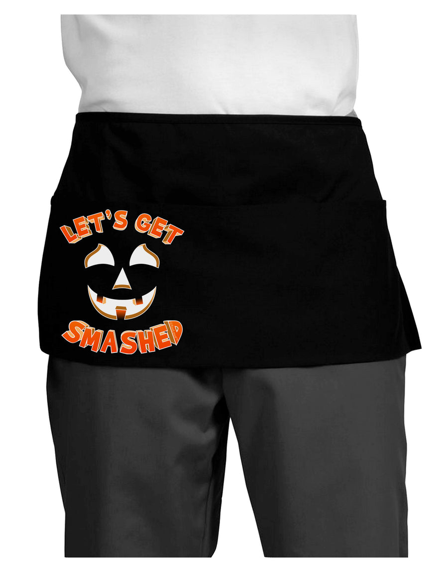 Let's Get Smashed Pumpkin Dark Adult Mini Waist Apron, Server Apron by TooLoud-Mini Waist Apron-TooLoud-Black-One-Size-Davson Sales