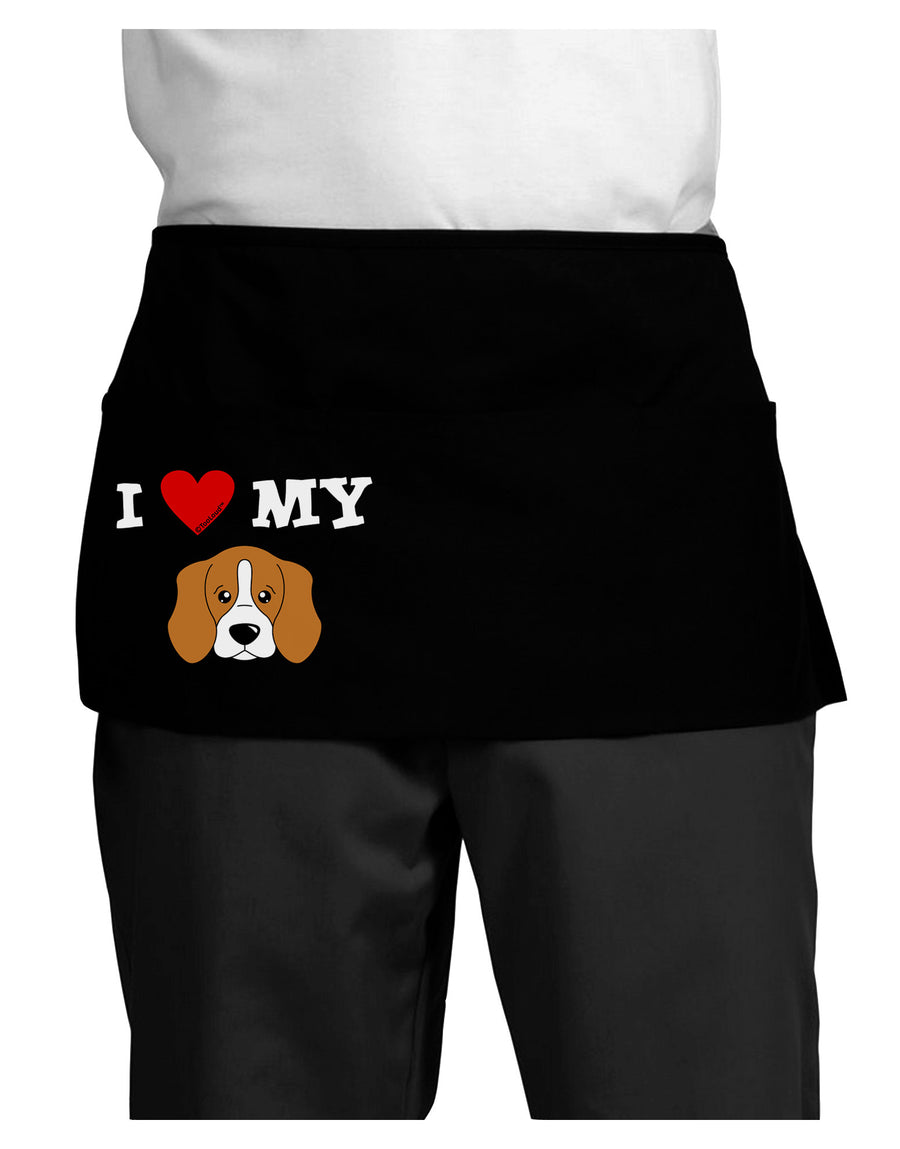 I Heart My - Cute Beagle Dog Dark Adult Mini Waist Apron, Server Apron by TooLoud-Mini Waist Apron-TooLoud-Black-One-Size-Davson Sales