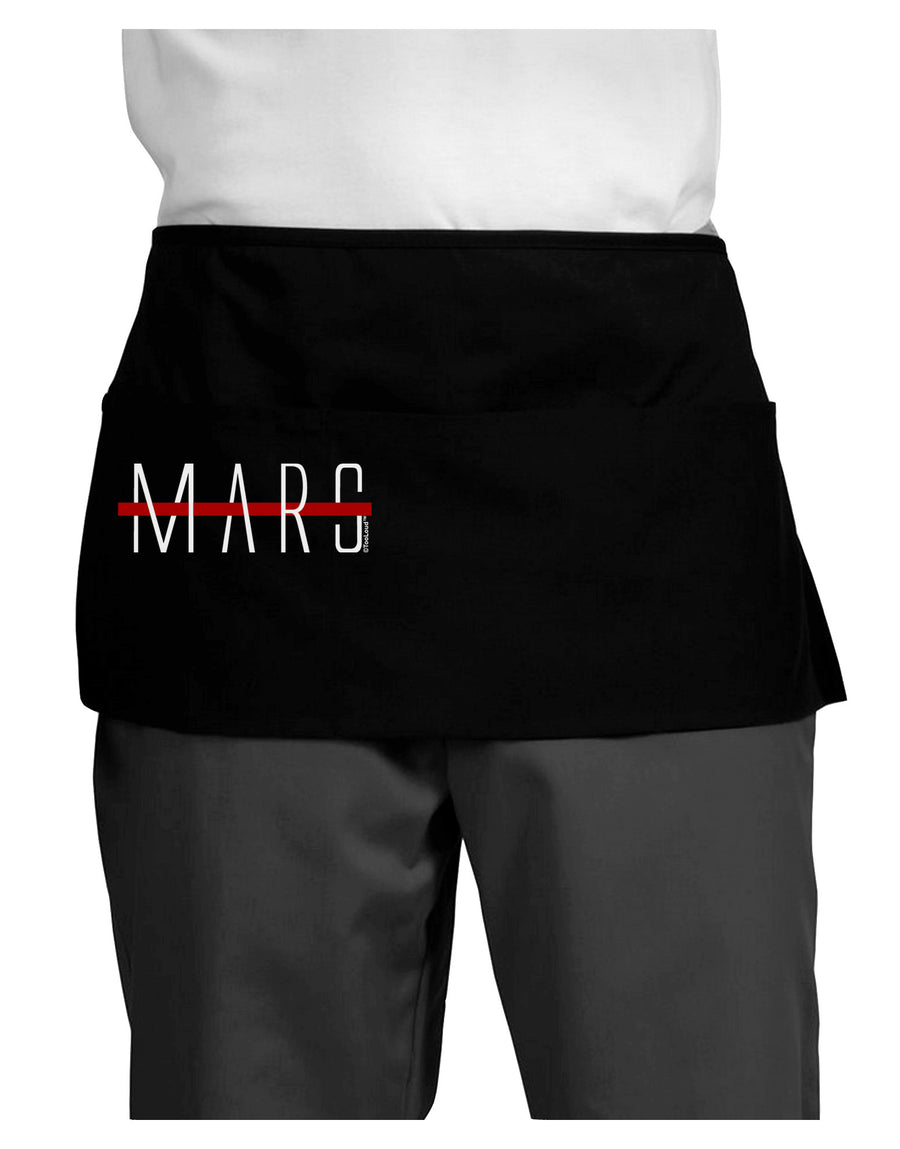 Planet Mars Text Only Dark Adult Mini Waist Apron, Server Apron-Mini Waist Apron-TooLoud-Black-One-Size-Davson Sales