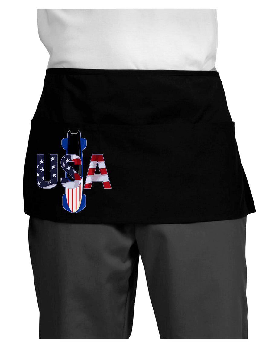 USA Bobsled Dark Adult Mini Waist Apron, Server Apron by TooLoud-Bib Apron-TooLoud-Black-One-Size-Davson Sales