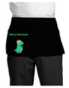 Merry Rexmas T-Rex Dinosaur Christmas Dark Adult Mini Waist Apron, Server Apron-Mini Waist Apron-TooLoud-Black-One-Size-Davson Sales