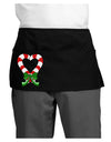 Candy Cane Heart Christmas Dark Adult Mini Waist Apron, Server Apron-Mini Waist Apron-TooLoud-Black-One-Size-Davson Sales
