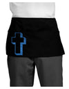 Simple Cross Design Glitter - Blue Dark Adult Mini Waist Apron, Server Apron by TooLoud-Mini Waist Apron-TooLoud-Black-One-Size-Davson Sales