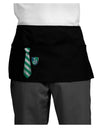 TooLoud Wizard Tie Green and Silver Dark Adult Mini Waist Apron, Server Apron-Mini Waist Apron-TooLoud-Black-One-Size-Davson Sales