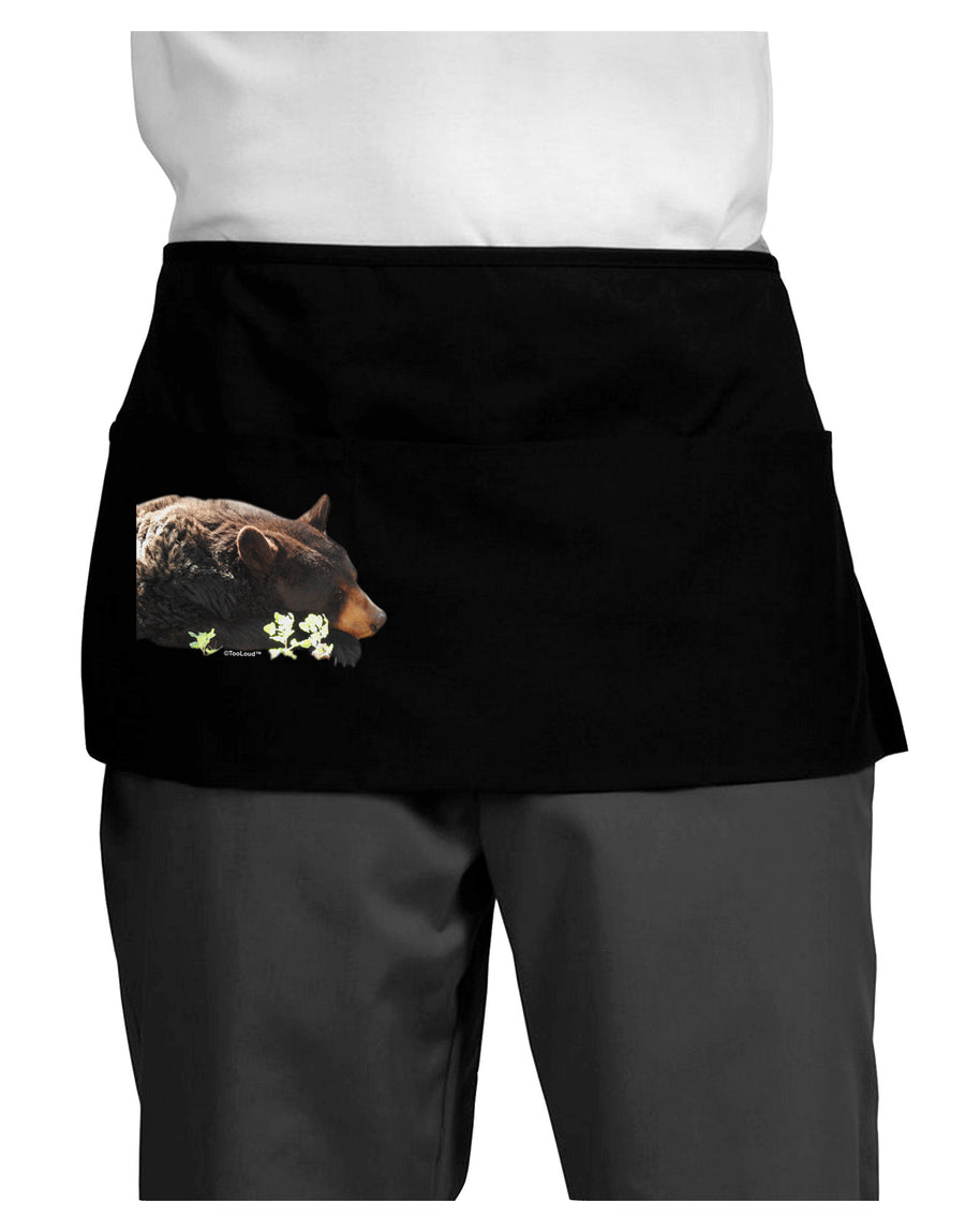 Laying Black Bear Cutout Dark Adult Mini Waist Apron, Server Apron-Mini Waist Apron-TooLoud-Black-One-Size-Davson Sales