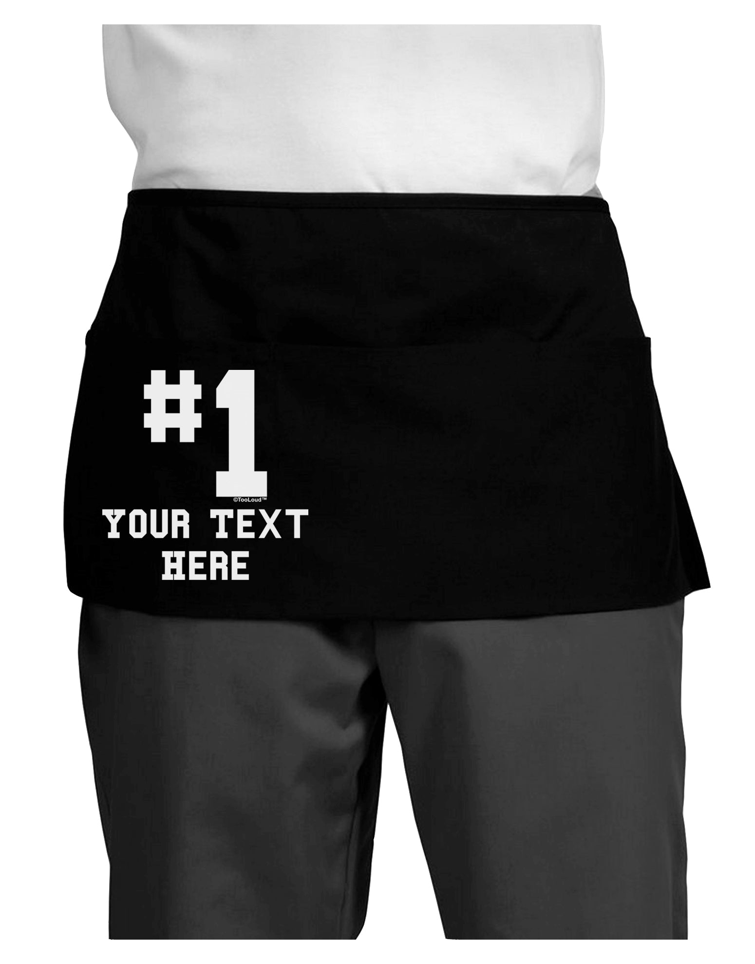 Personalized Number 1 Dark Adult Mini Waist Apron, Server Apron by TooLoud-Mini Waist Apron-TooLoud-Black-One-Size-Davson Sales