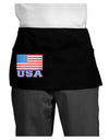 USA Flag Dark Adult Mini Waist Apron, Server Apron by TooLoud-Mini Waist Apron-TooLoud-Black-One-Size-Davson Sales