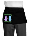 Somebunny Loves You Dark Adult Mini Waist Apron, Server Apron by TooLoud-Mini Waist Apron-TooLoud-Black-One-Size-Davson Sales