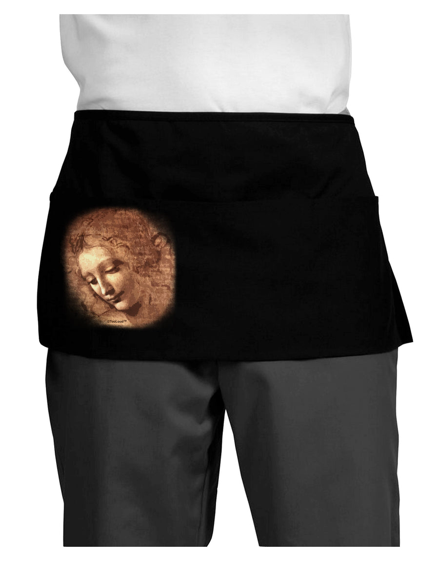 Lady With Disheveled Hair Dark Adult Mini Waist Apron, Server Apron-Mini Waist Apron-TooLoud-Black-One-Size-Davson Sales