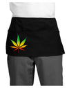 Marijuana Leaf Rastafarian Colors Dark Adult Mini Waist Apron, Server Apron-Mini Waist Apron-TooLoud-Black-One-Size-Davson Sales