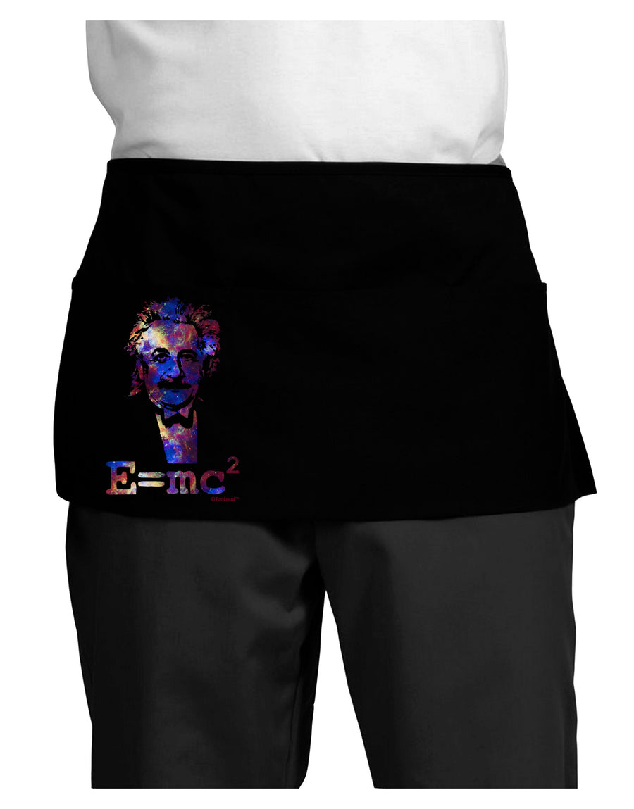 Cosmic Galaxy - E equals mc2 Dark Adult Mini Waist Apron, Server Apron by TooLoud-Mini Waist Apron-TooLoud-Black-One-Size-Davson Sales