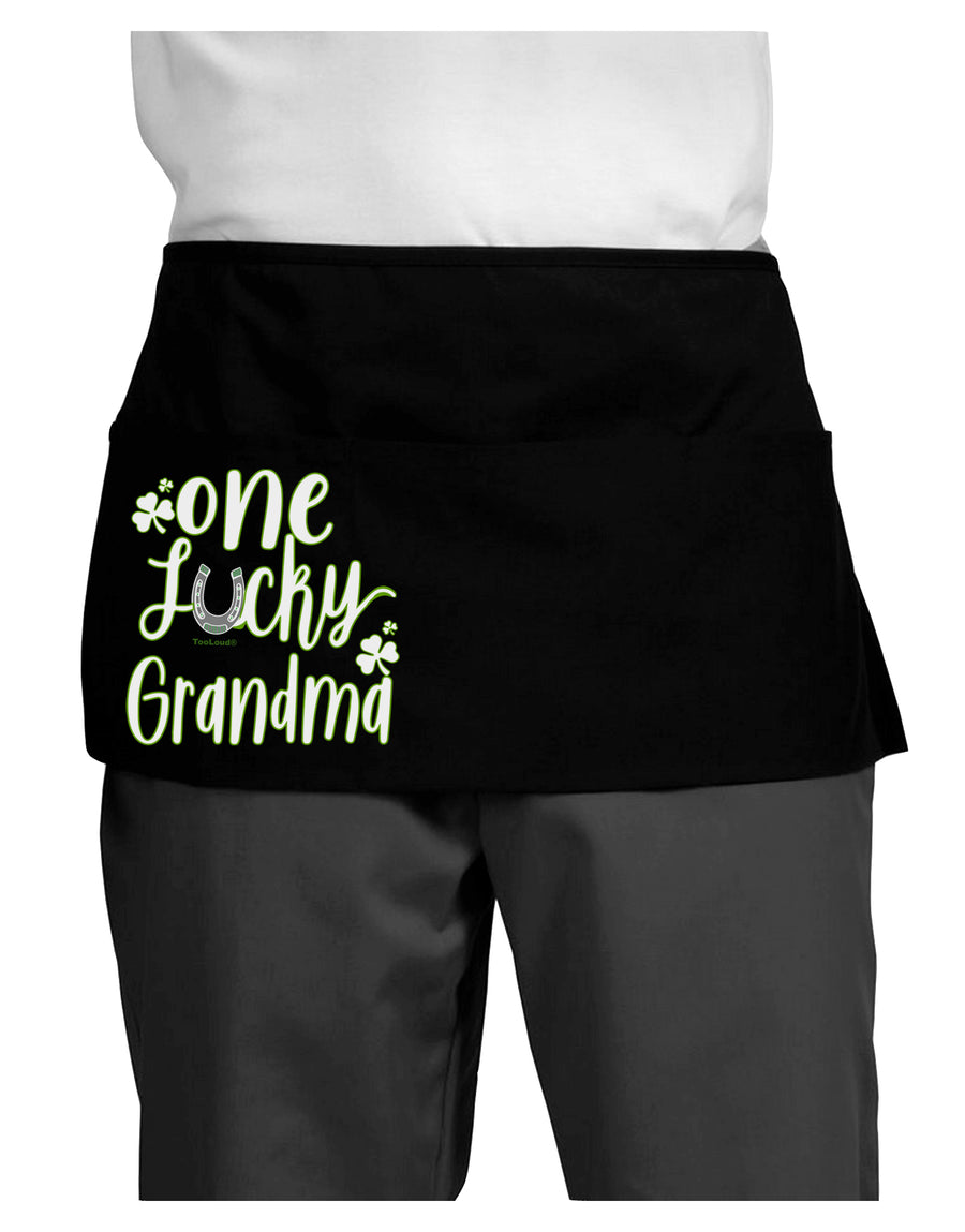 One Lucky Grandma Shamrock Dark Dark Adult Mini Waist Apron-Aprons - Waist-TooLoud-Black-One-Size-Davson Sales